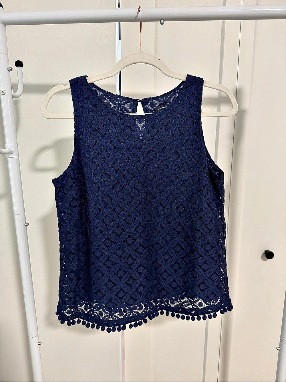 Ann Taylor Factory Lace Tank Top in Blue Size Small NWT